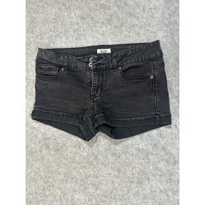 Mudd Black Denim Jean Shorts Cutoff Frayed Hem Women's Size 7